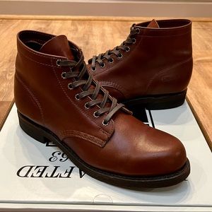 FRYE Men’s Brown / Tan Leather PRISON BOOTS Size 10 - MSRP $378